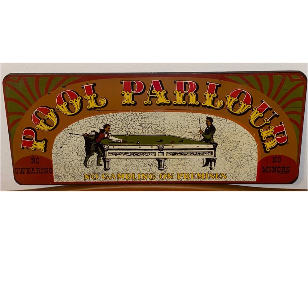 Vintage 1960s Pool Parlor Sign by George Nathan